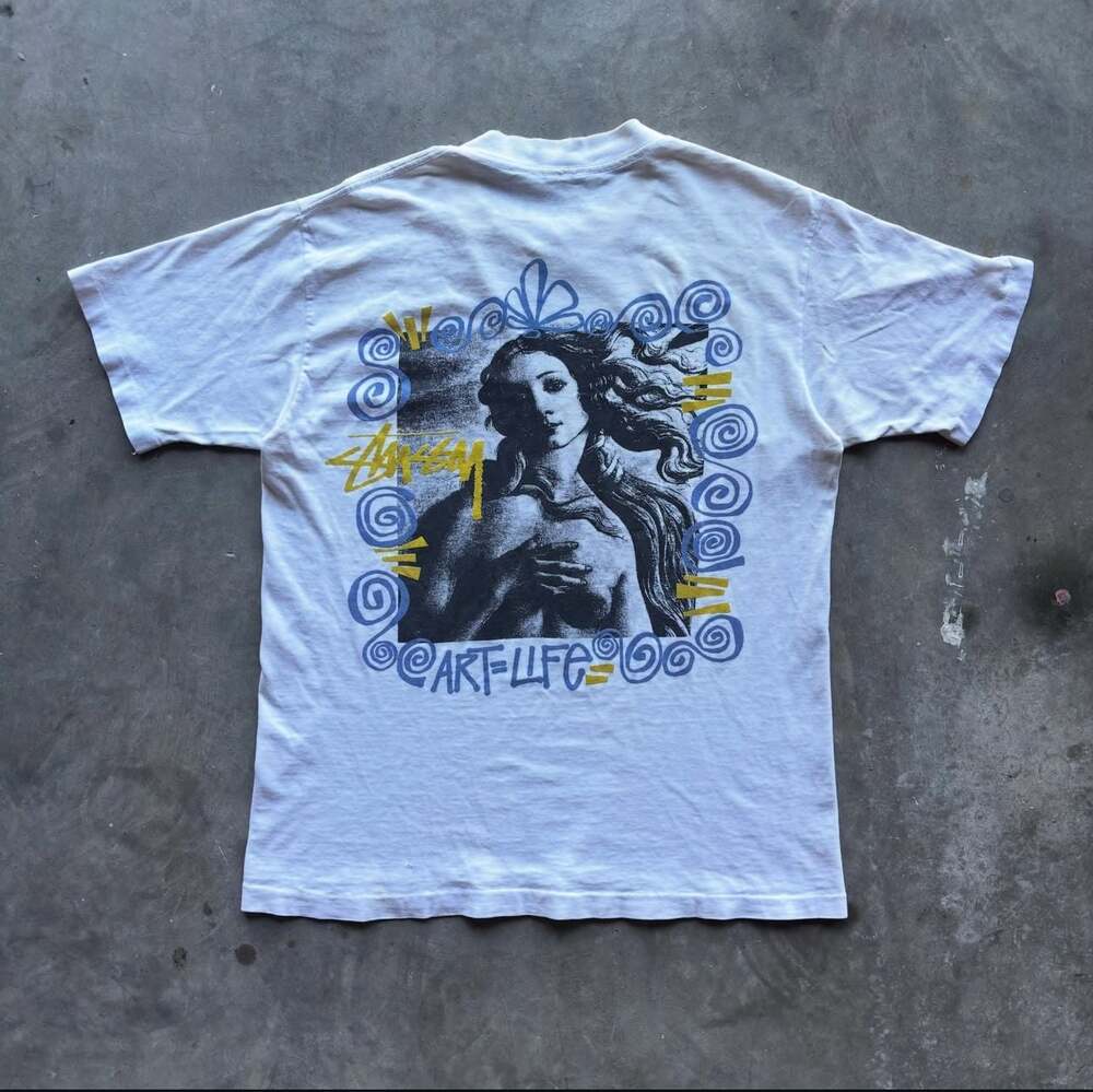Rare Vintage 80s Stussy Art is Life Venus Graphic T-Shirt
